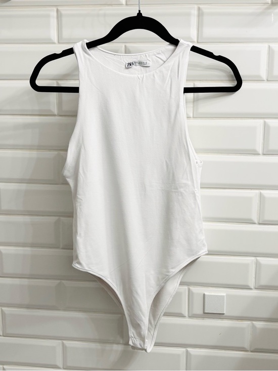 Zara Tops - Zara Women’s Medium Halter Neck Polyamide Bodysuit, White